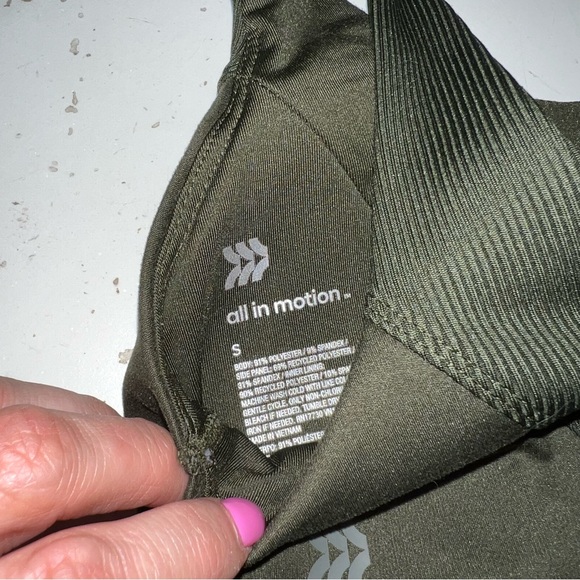 All in motion army green open back athletic bra size small - Picture 2 of 7